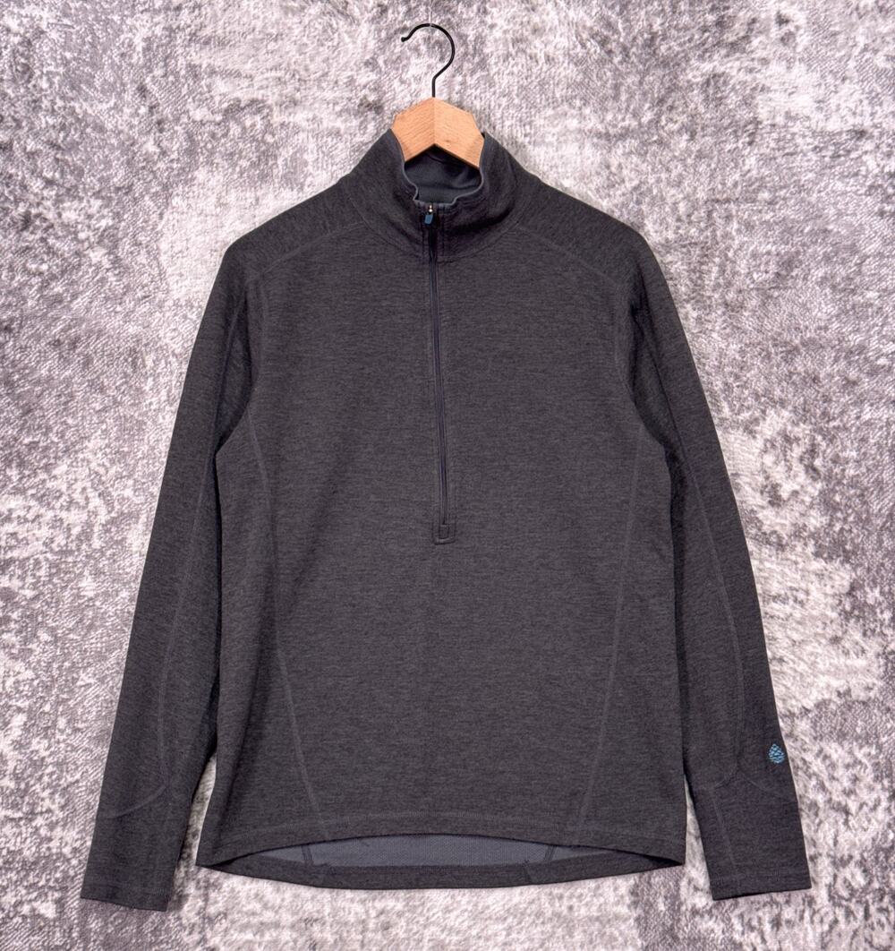 STIO Sweater Medium Womens Gray Wool Fleece Half Zip Pullover Sweatshirt